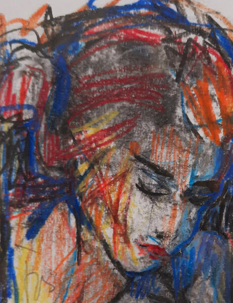 Ivo, gezichtsstudie, potlood