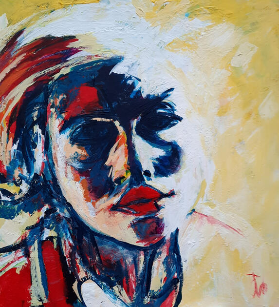 Ivo, Blond, acryl op foamboard, 44x50cm