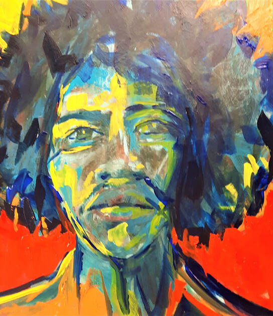 Ivo, Jimi, acryl op foambord, 62x72cm